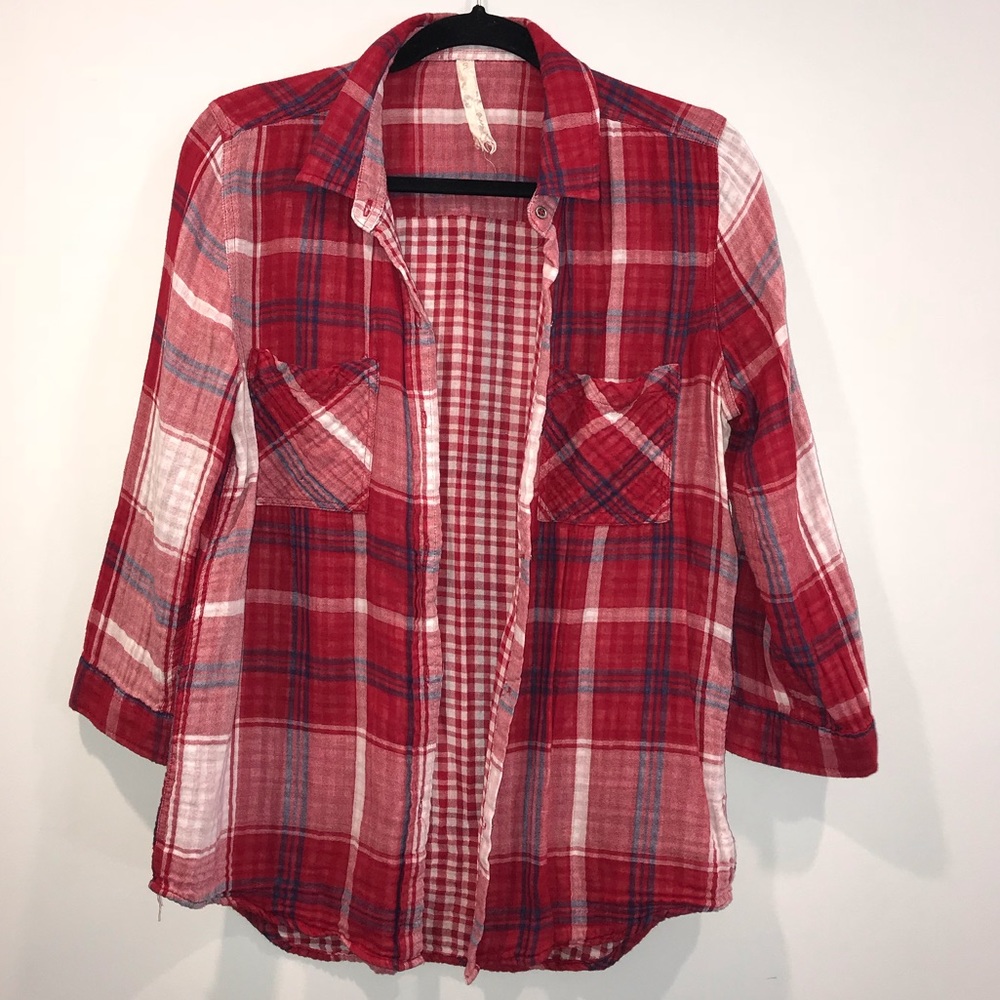 Red flannel shirt. 100% cotton